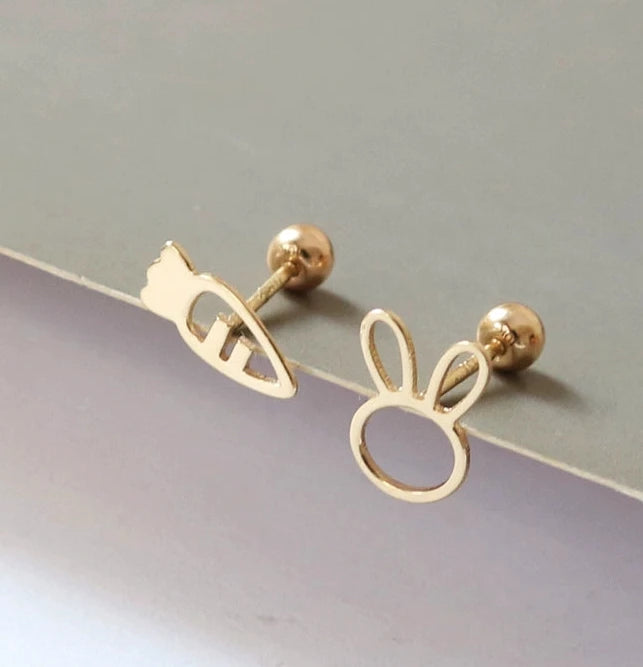 Bunny & Carrot Stud Earrings