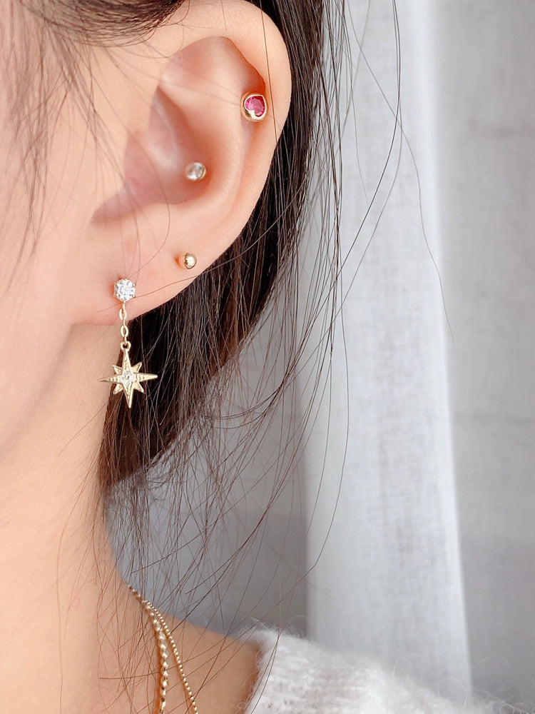 Hanging Beaded Grand Star Stud Earrings