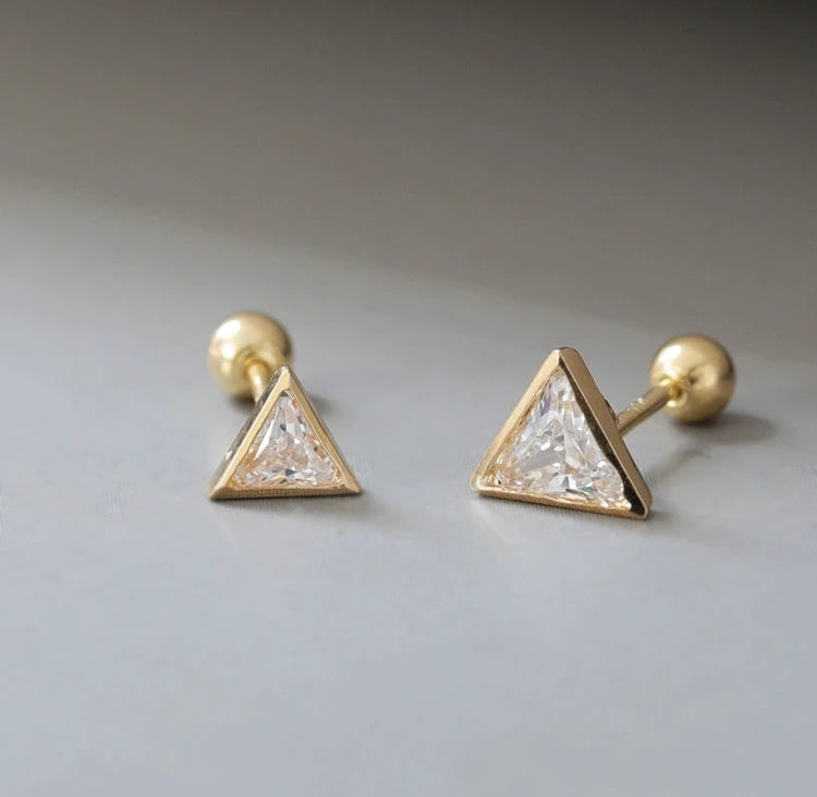 Triangular Moissanite Stud Earrings