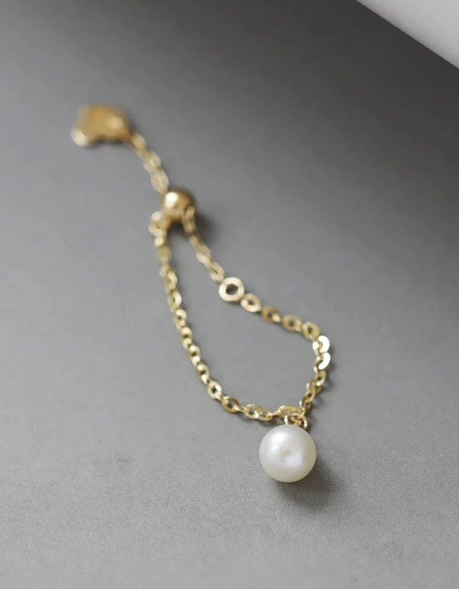 Adjustable Pearl Chain Stackable Ring