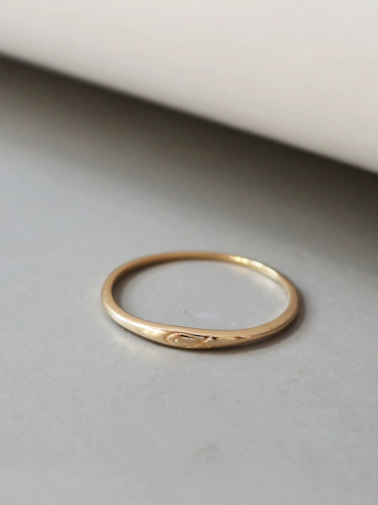 Engraved Fish Stackable Ring