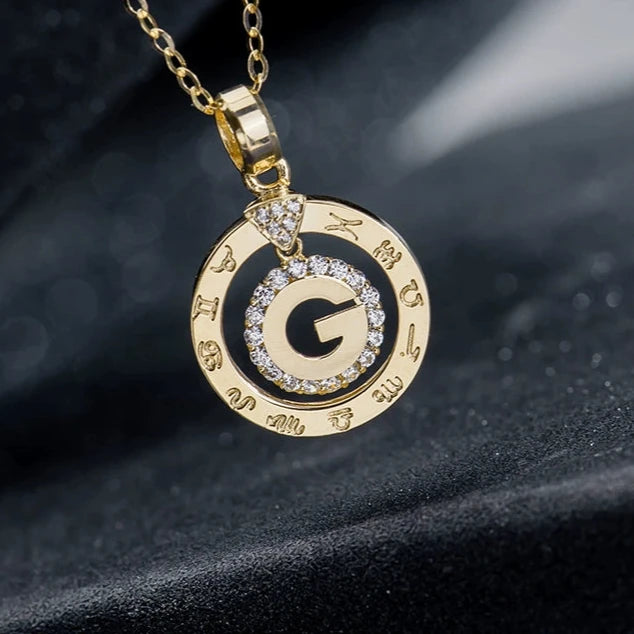 Horoscope G Wheel Charm Pendant