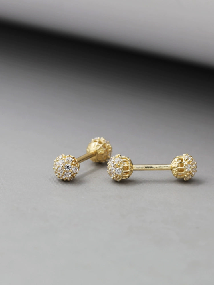 Twin Cluster Barbell Stud Earrings