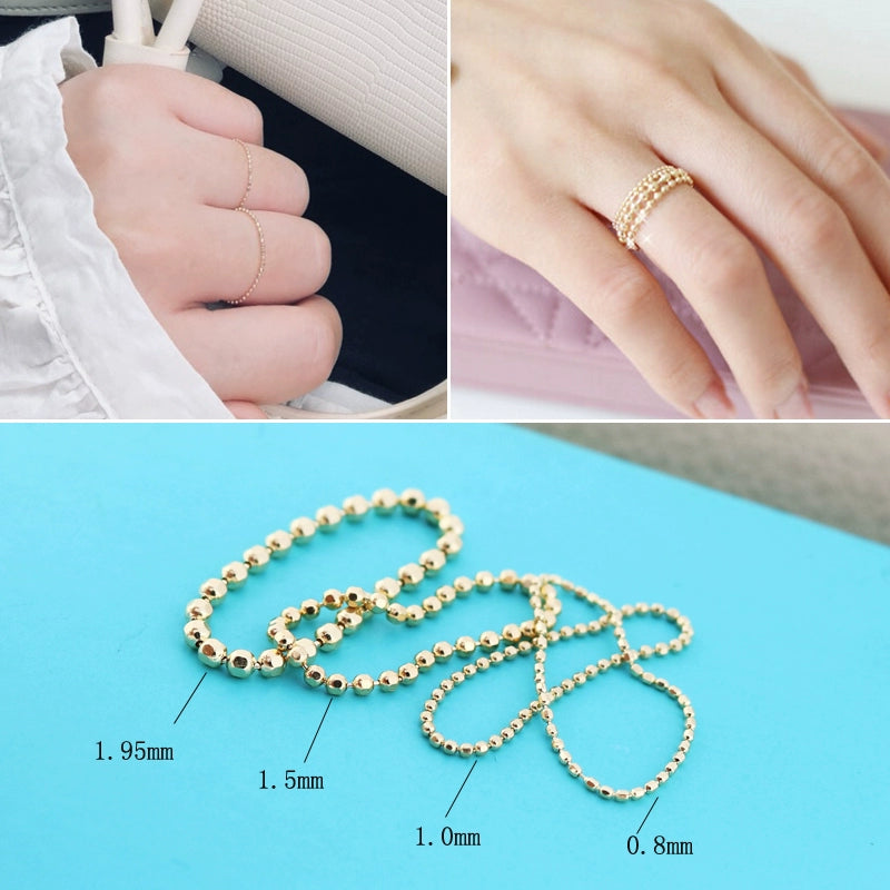 Bead Ball Blind Chain Stackable Ring