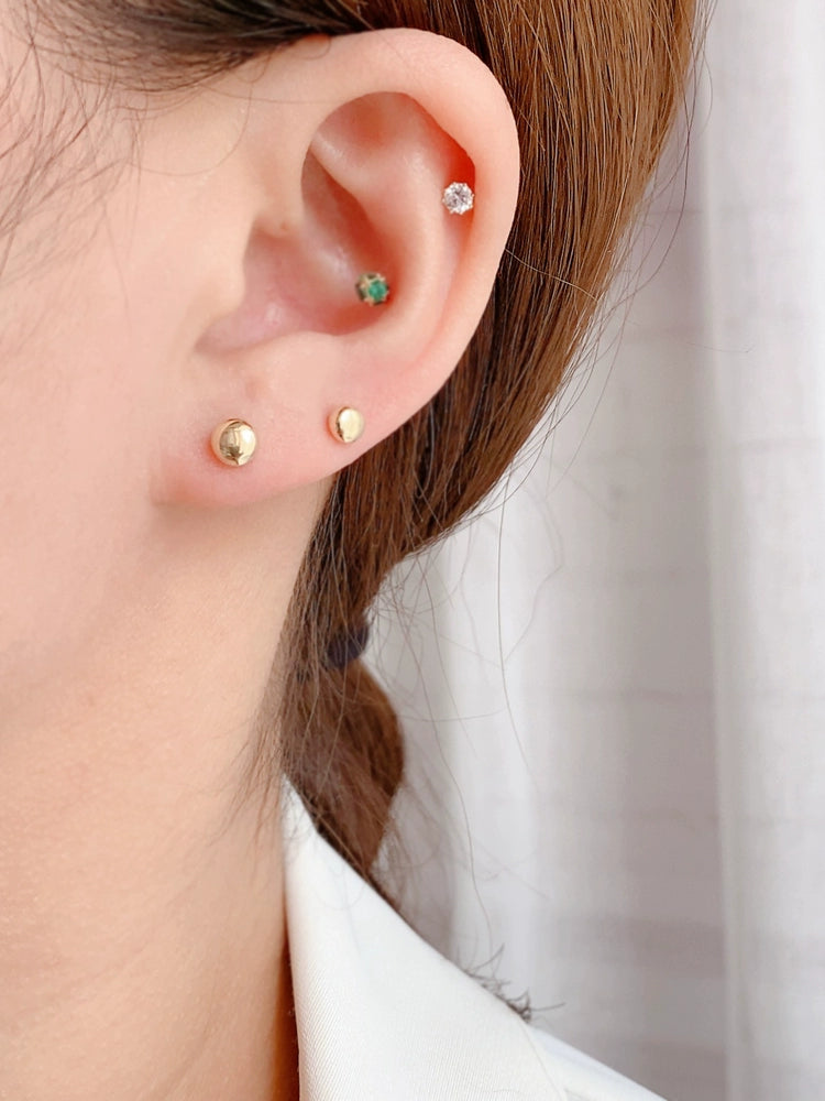 Button Dome Stud Earrings