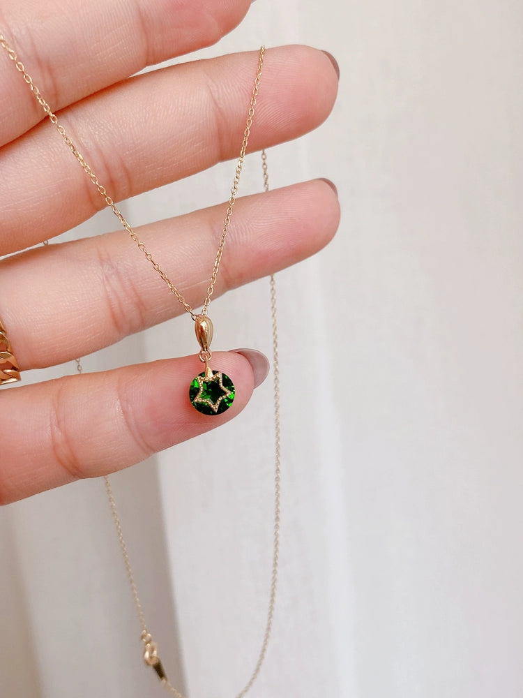 Green Mystic Star Stone Charm Pendant