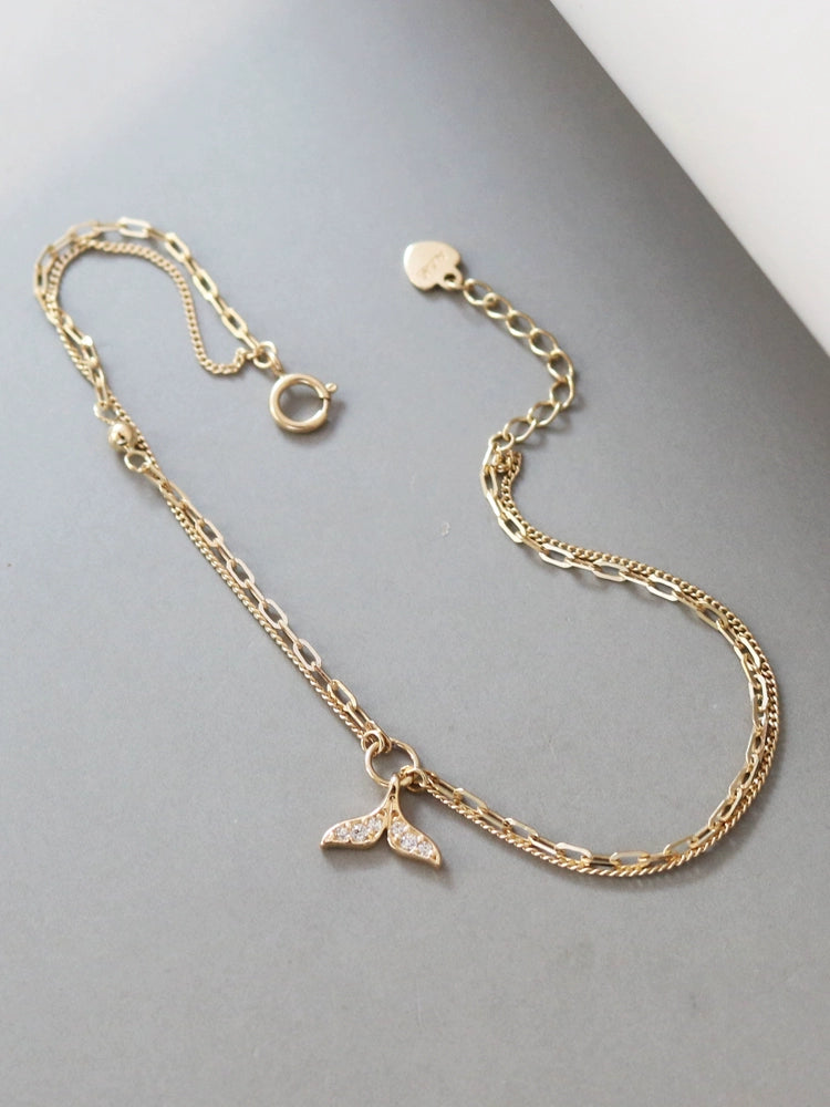 Multi Chain Whale Tail Charm Bracelet