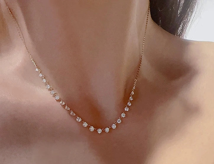 Semi Tennis Moissanite Necklace