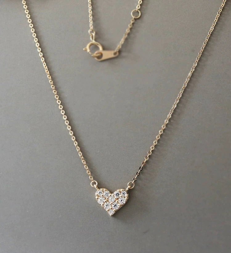 Studded Bing Love Heart Necklace