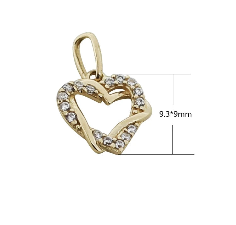 Double Intertwined Heart Charm Pendant