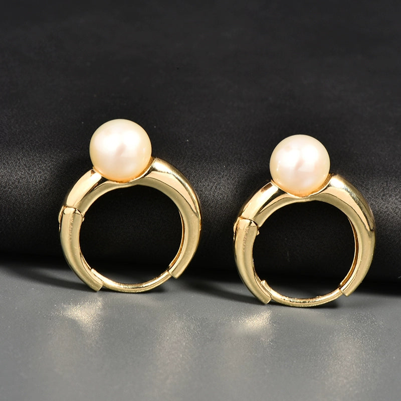 Pearl Ring Hoop Earrings