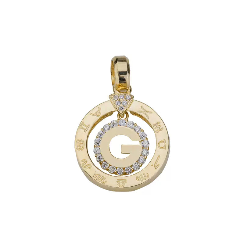 Horoscope G Wheel Charm Pendant