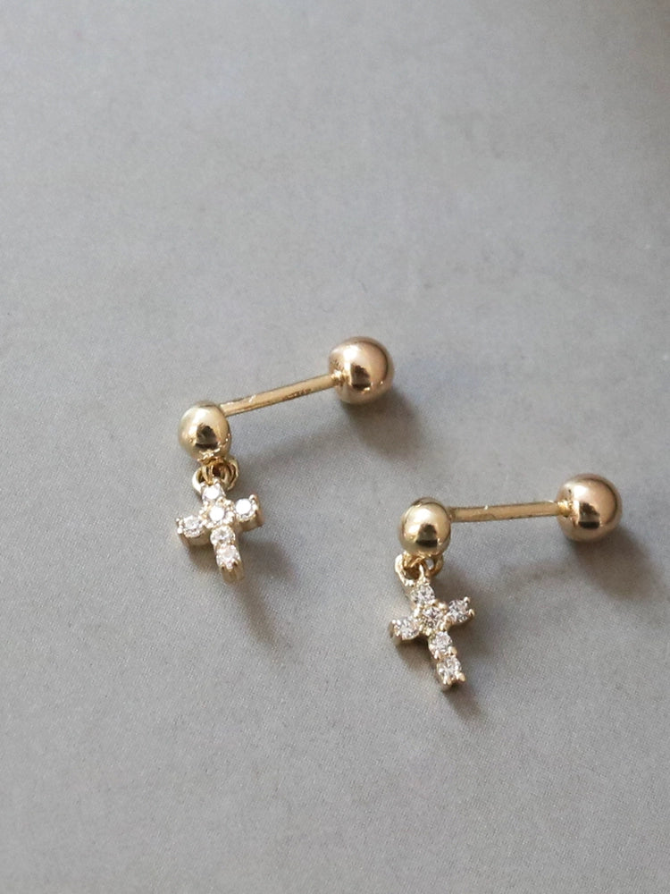 Twinkle Cross Stud Earrings