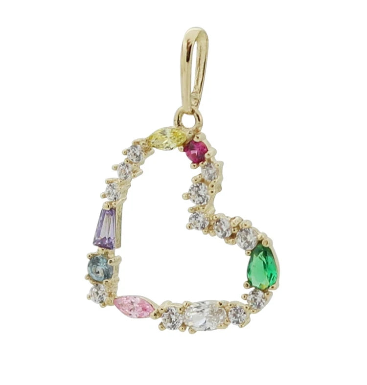 Hanging Vivid Colored Heart Charm Pendant