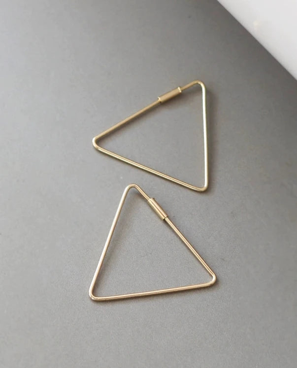 Fine Triangle Hoop Earrings