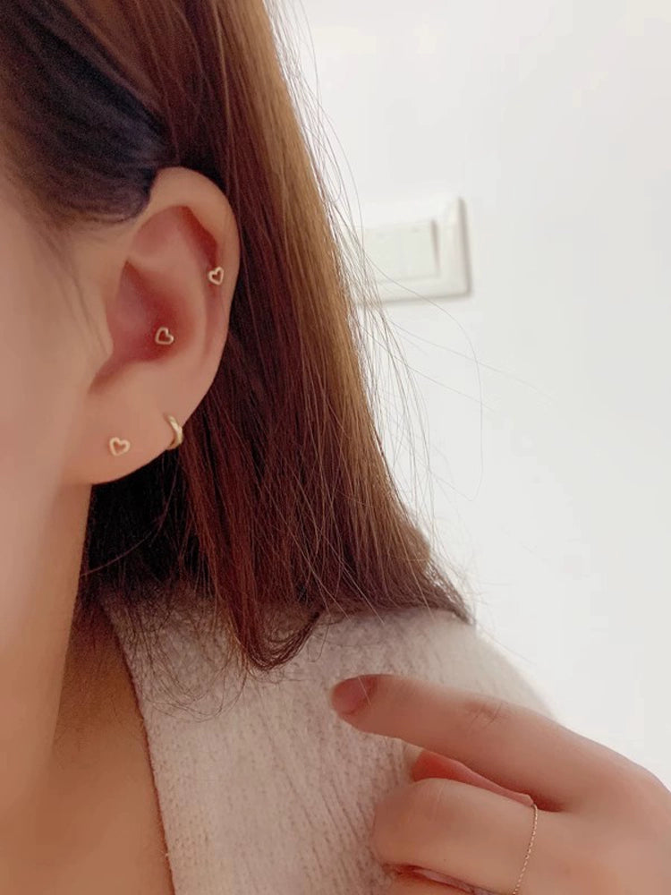 Tiny Heart Stud Earrings