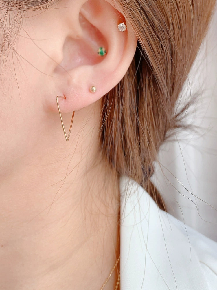 Fine Triangle Hoop Earrings