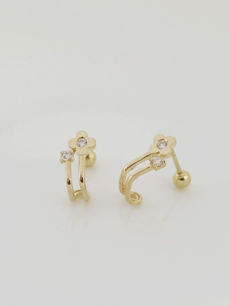 Spring Flower Cuff Stud Earrings