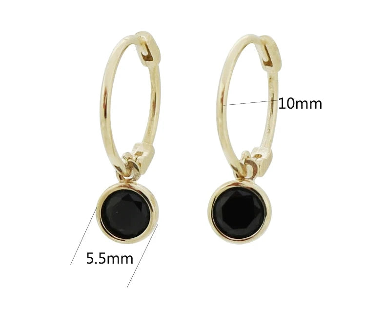 Clara Bezel Charm Hoop Earrings