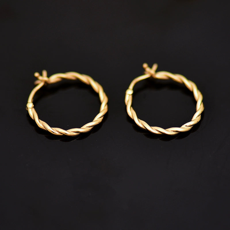 Large Twisty Hoop Earrings