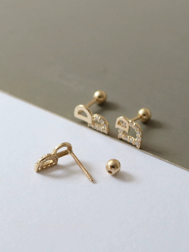 Asymmetric Double D Stud Earrings