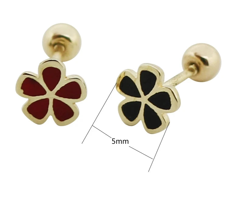 Fiesta Flower Plate Stud Earrings