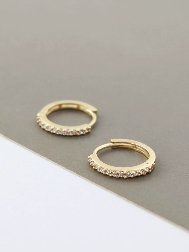 Pave Huggie Hoops