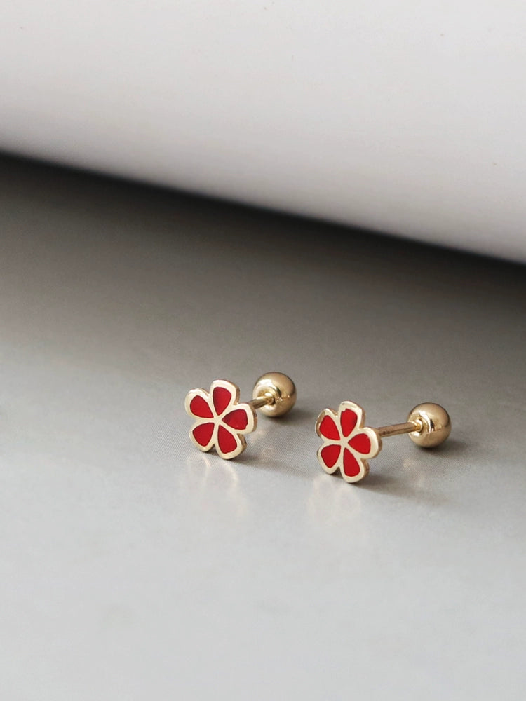 Fiesta Flower Plate Stud Earrings