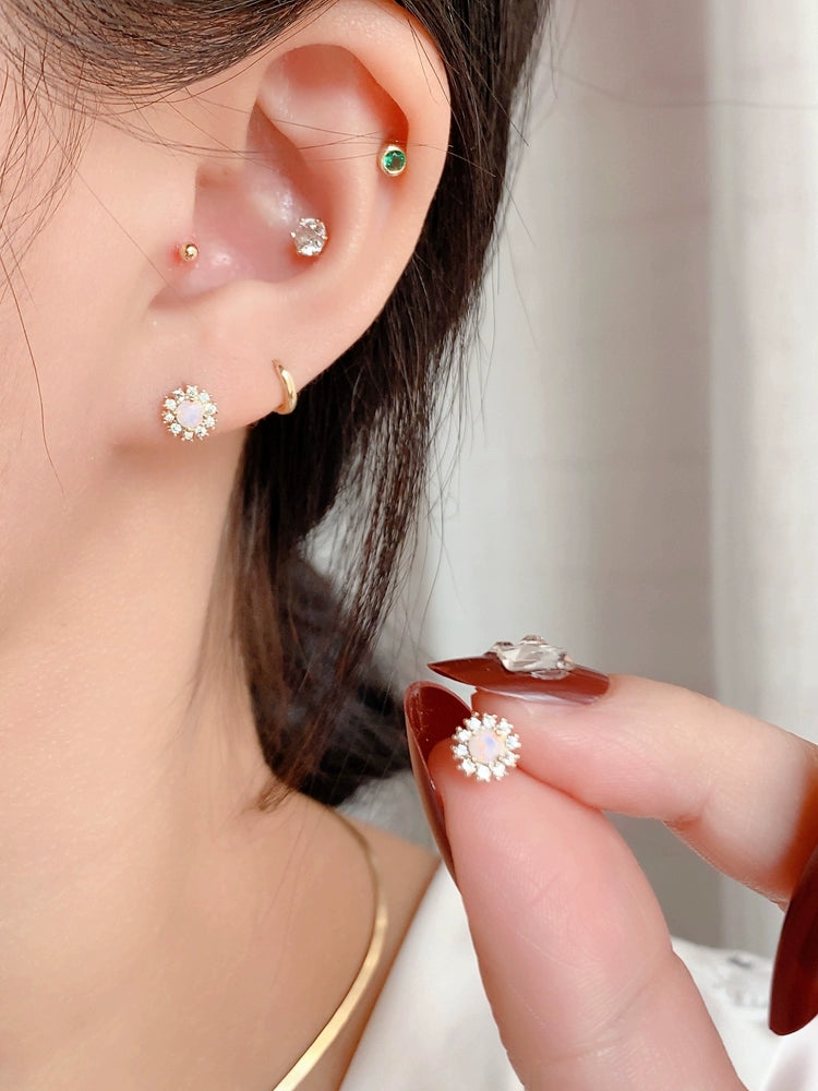 Wonder Opal Flower Stud Earrings