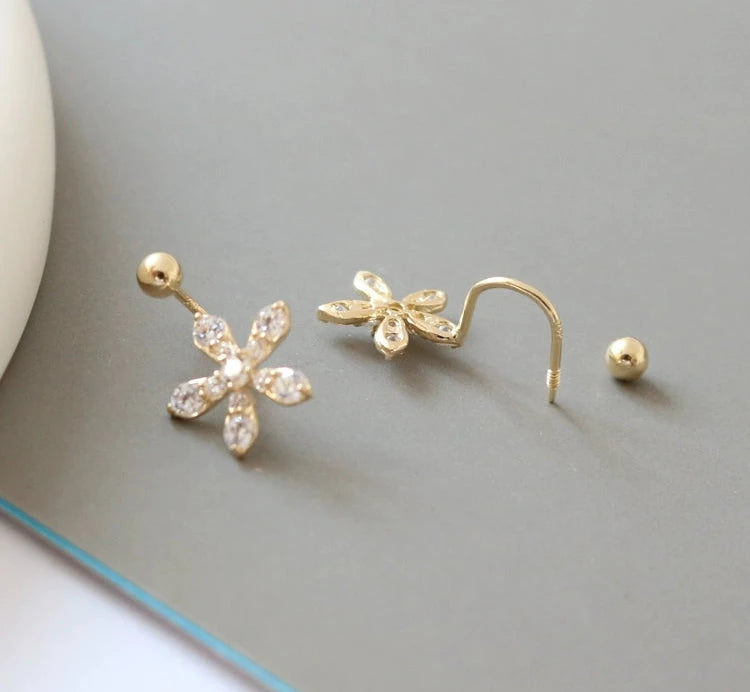 U-Bar Daisy Bar Stud Earrings