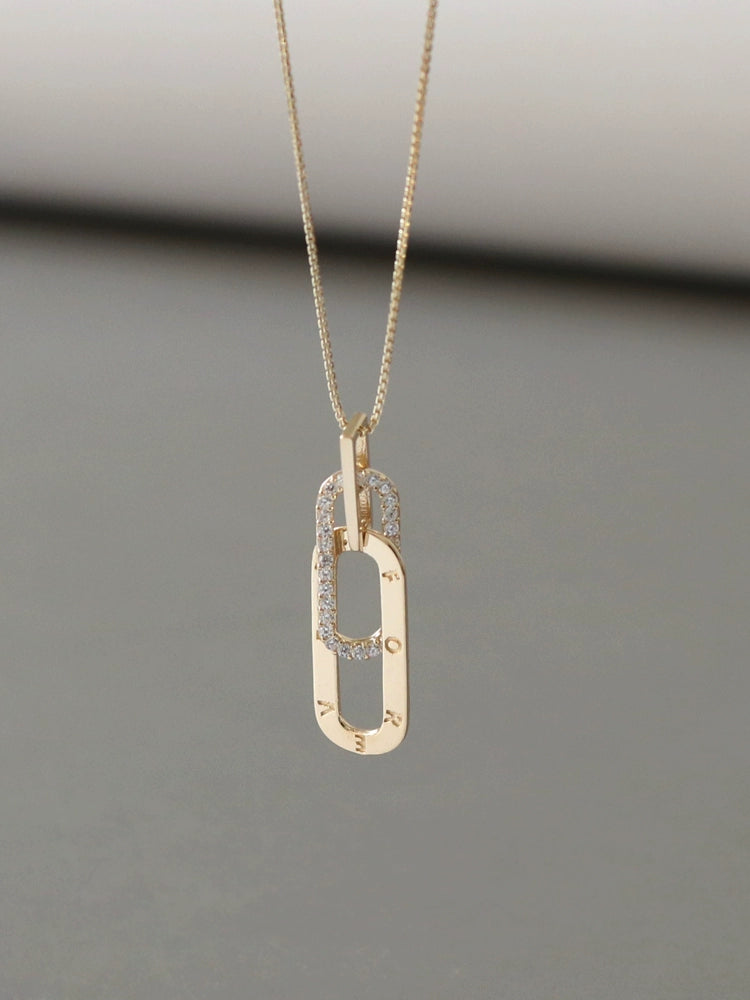 'Forever' Paperclip Charm Necklace