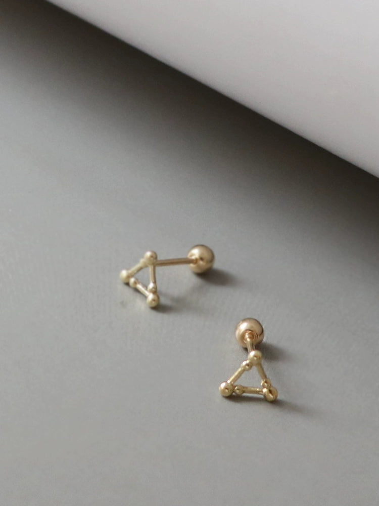 Guilloche Triangle Stud Earrings