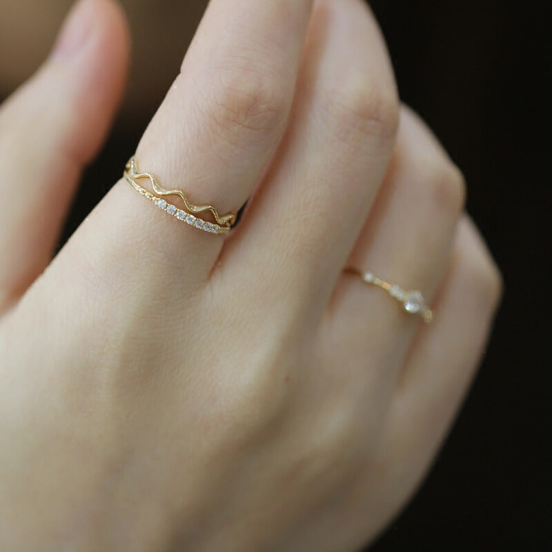 Disco Wave Stackable Ring