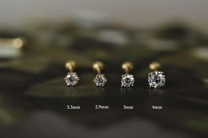 Diamond Hex Stud Earrings