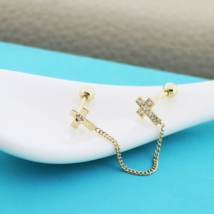 One Piece Duo Crosses Chain Sud Earring