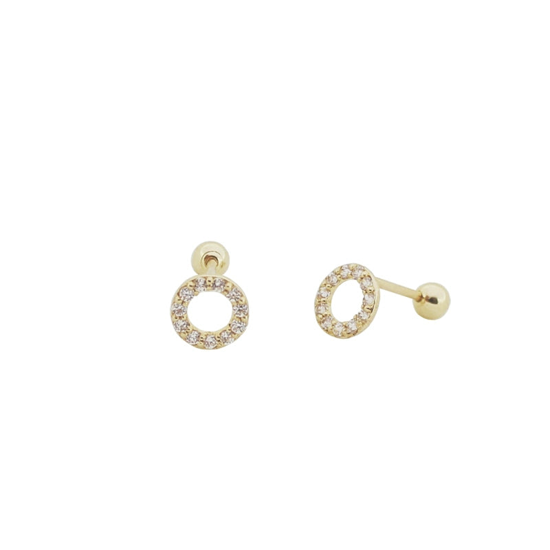 Mini Moissanite Studded Circle Stud Earrings