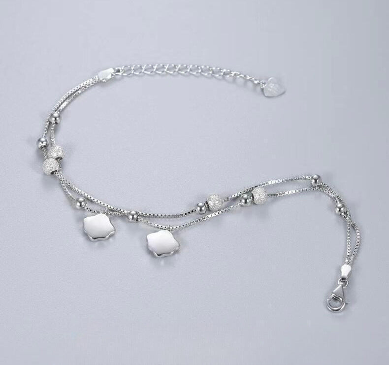 Frost Dome & Shell Twin Box Chain Bracelet