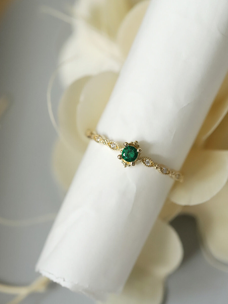 Victoria Emerald Stackable Ring