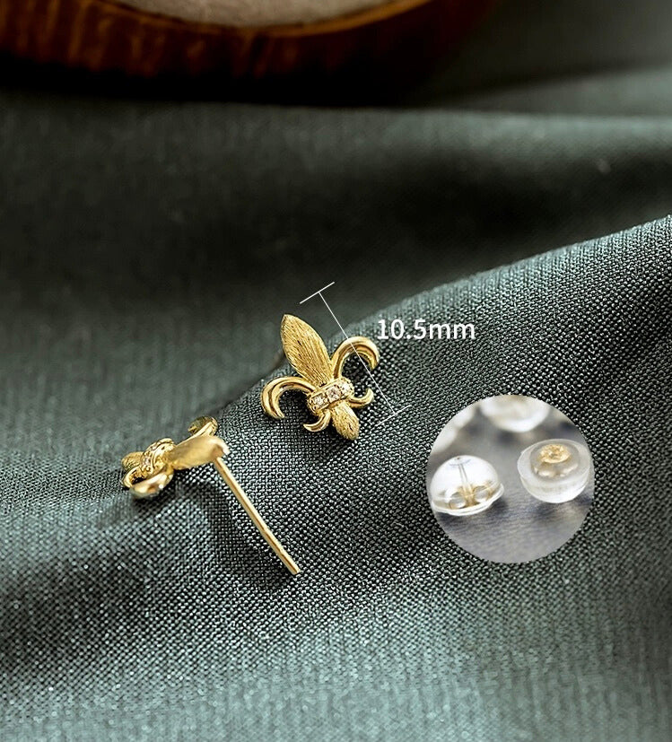 Brushed Vintage Flower Stud Earrings