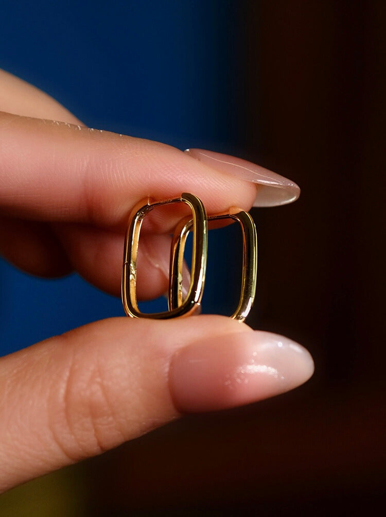 Rectangle Frame Hoop Earrings