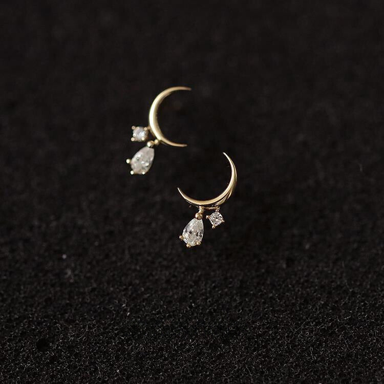 Pear Drop Eclipse Stud Earrings