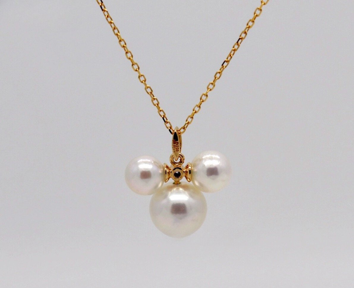 Akoya Pearl Minnie Charm Necklace