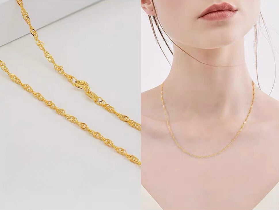 Fine Tinsel Nugget Chain Necklace