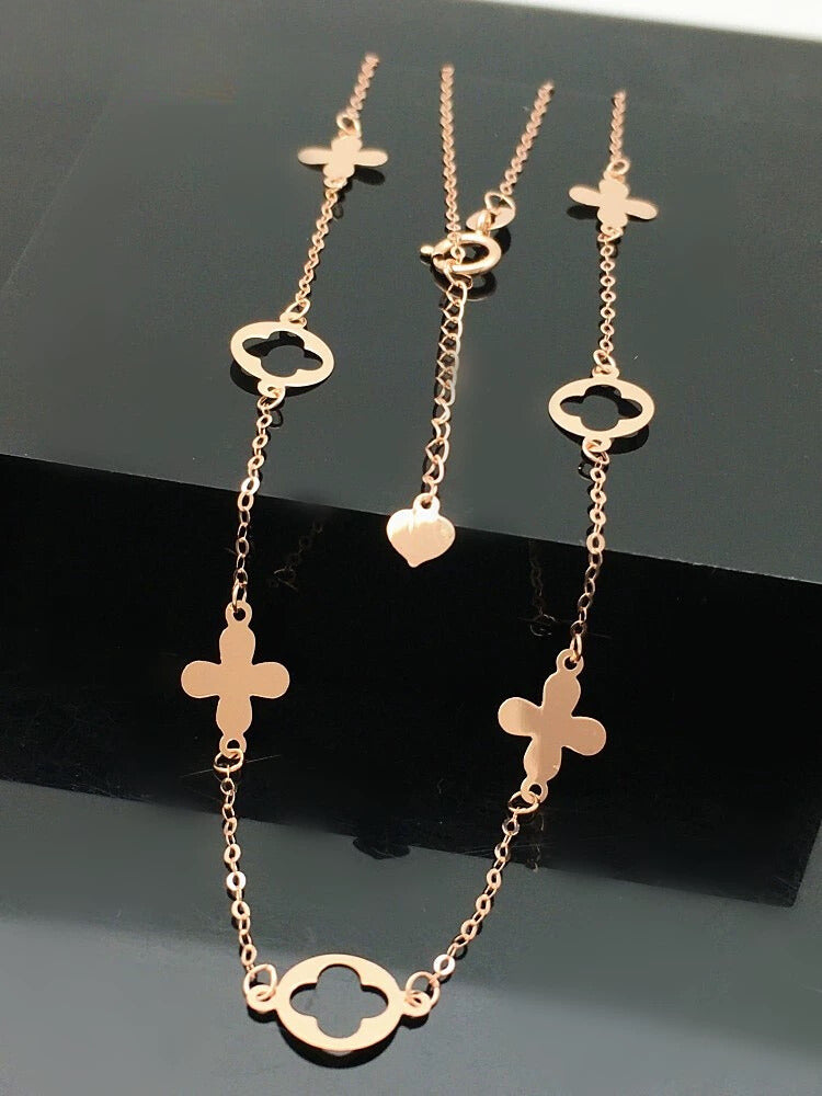 Flower Petal Chain Necklace