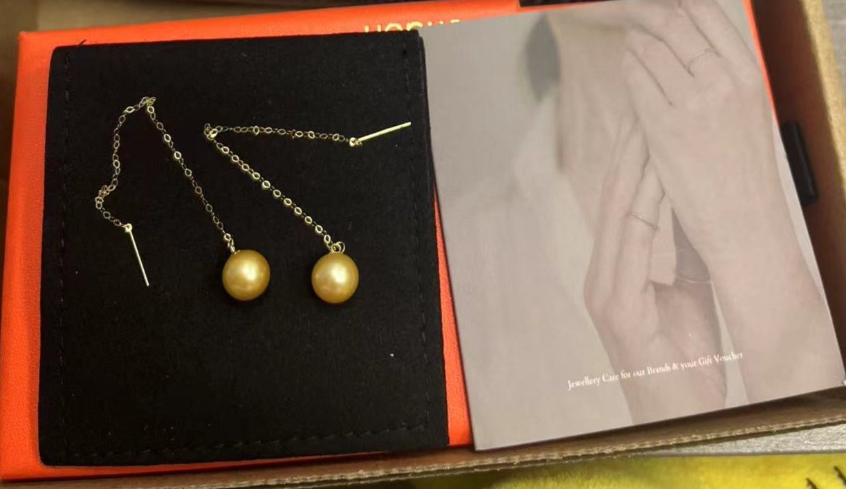 Sprayed Akoya Pearl Chain Earrings