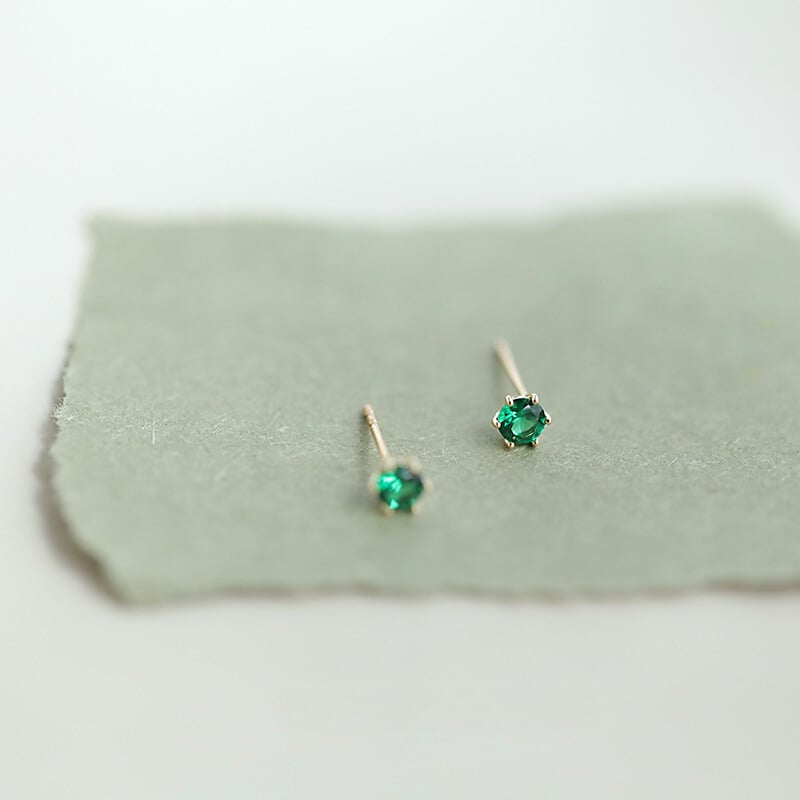 Emerald Gem Stud Earrings