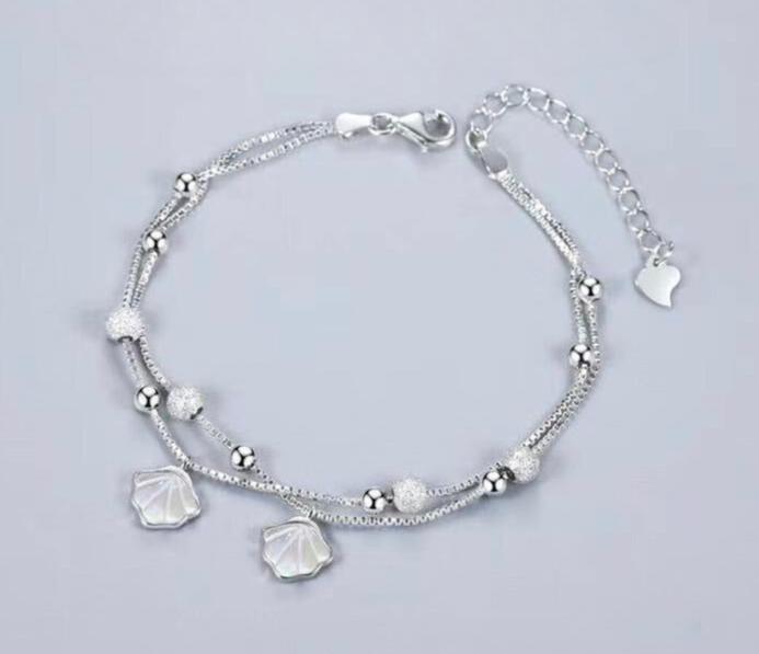 Frost Dome & Shell Twin Box Chain Bracelet