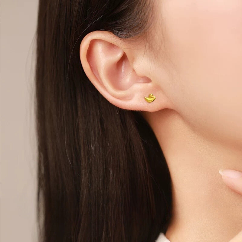 Petite Swans Stud Earrings