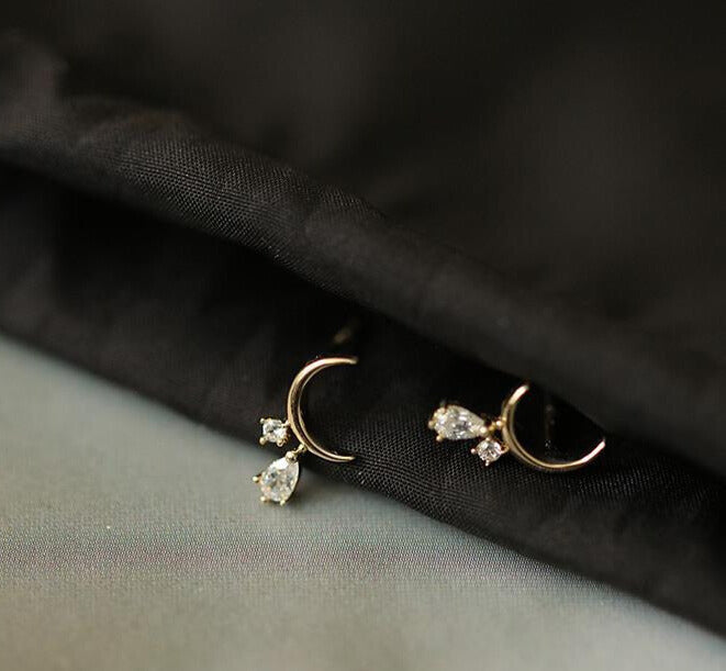 Pear Drop Eclipse Stud Earrings