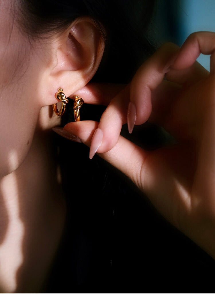 Knotted Hula Hoop Earrings